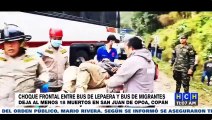 ¡Desgracia vial! A 19 se eleva número de muertos en brutal choque de buses en San Juan de Opoa, Copán