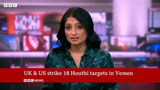 US and UK carry out fresh strikes on Houthi targets in Yemen _ BBC News