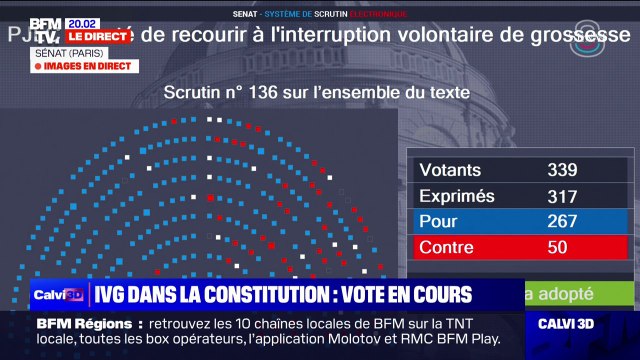 IVG dans la Constitution: le Sénat adopte le texte dans les mêmes termes que ceux de l'Assemblée nationale