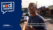 Técnico em administração Thiago Miranda reclama de buracos no Coqueiro