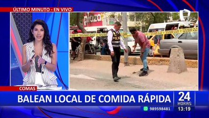 Comas: delincuentes en moto arremeten contra local de comida rápida