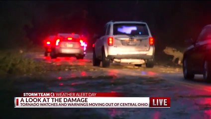 Power outages and debris in central Ohio after tornado warning