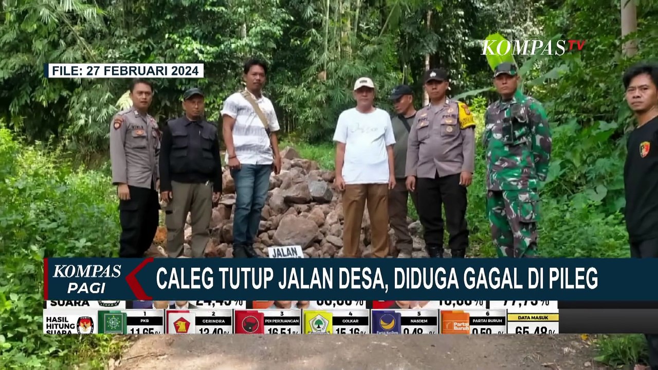 Aksi Blokade Jalan Desa Dilakukan Caleg yang Diduga Gagal Lolos Jadi Anggota Dewan