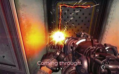 Wrecking havok in the Submarine control Room.