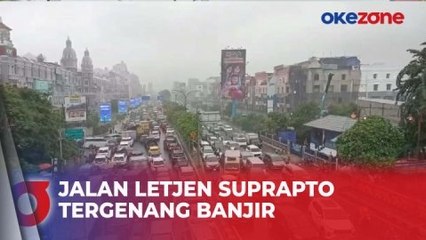 Tergenang Banjir, Jalur Lambat Jalan Letjen Suprapto Tak Bisa Dilalui Kendaraan
