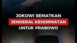 Jokowi Sematkan Jenderal Kehormatan untuk Prabowo