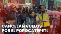 La ceniza del Popocatépetl ocasionó la cancelación de vuelos en el AICM