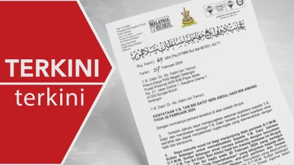 [TERKINI] Sultan Selangor zahir dukacita terhadap Abdul Hadi