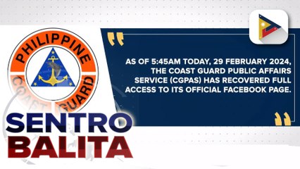 PCG, narecover na ang kanilang FB Page matapos ma-hack;