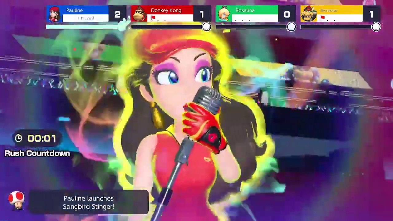 Mario Golf Super Rush - Battle Golf - Pauline vs DK vs Rosalina vs Bowser - Technical Course