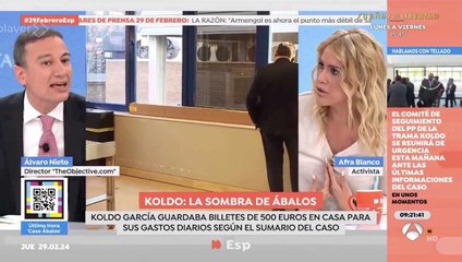Álvaro Nieto zurra de lo lindo a la activista Afra Blanco por proteger al Gobierno Sánchez por el 'caso Ábalos'