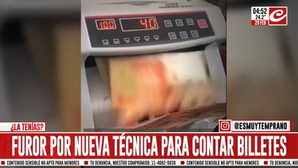 Furor por la nueva técnica para contar billetes en Argentina: "No falla"