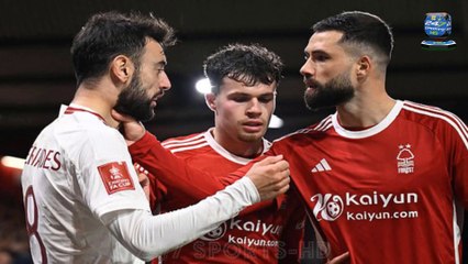 Man United fans vent their fury after Nottingham Forest's Felipe gets away with grabbing Bruno Fernandes by the THROAT... after Casemiro received a red card and ban for a similar incident last season