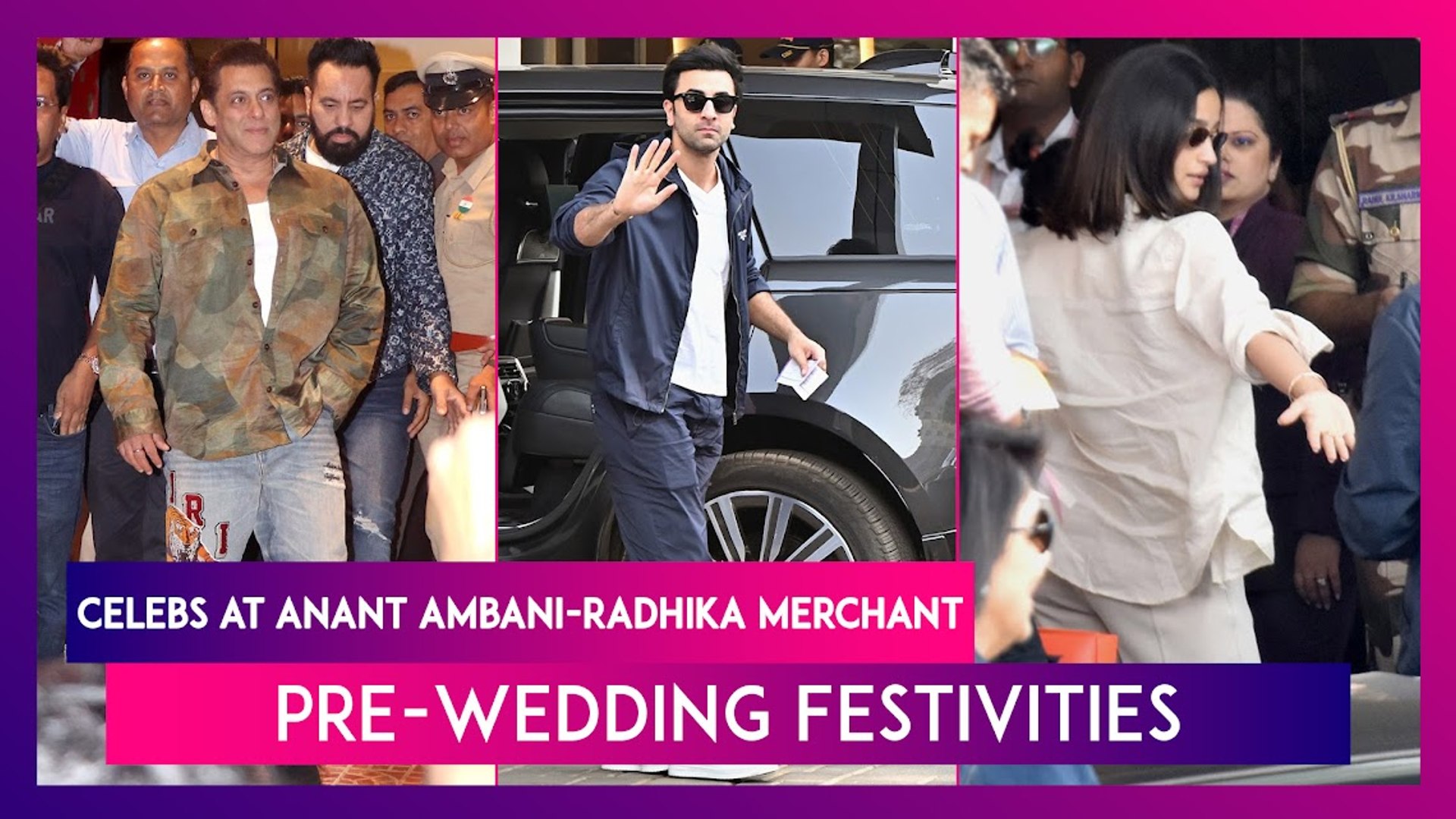 ⁣Anant Ambani-Radhika Merchant Wedding: Salman Khan, Ranbir Kapoor, Alia Bhatt Reach Jamnagar