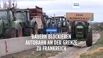 Spanische Bauern blockieren Autobahn an der Grenze zu Frankreich