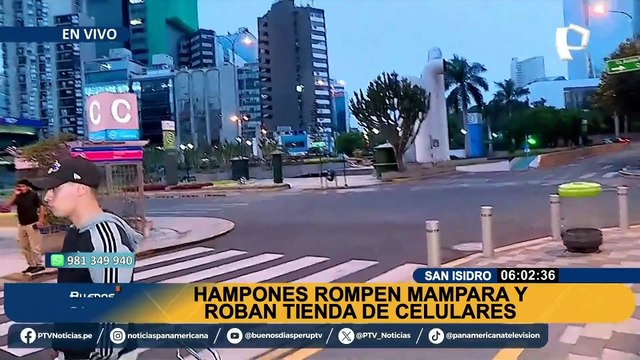 Robo en manada en San Isidro: asaltan conocida tienda de celulares tras romper mampara