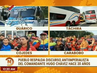 Furia Bolivariana cojedeña se moviliza a Caracas para celebrar 20 años del discurso antiimperialista