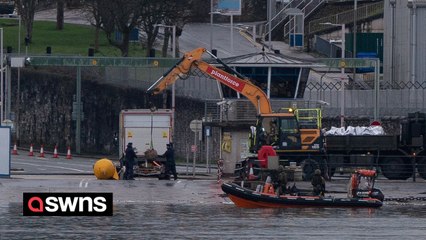 Thousands more residents are being evacuated today to allow a Nazi bomb to be transported across a city - so it can be dumped out at sea