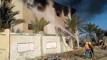إخماد حريق كبير بقسم الكلى بمجمع ناصر الطبي في خان يونس