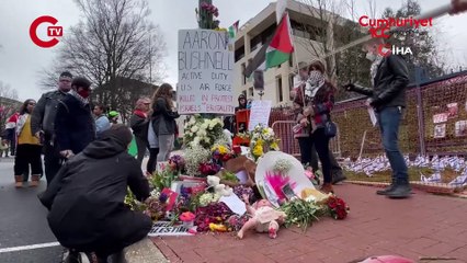 İsrail'in Gazze saldırıları Washington Büyükelçiliği önünde protesto edildi