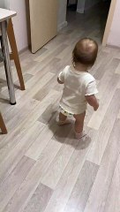 Dizzy Baby Bounces Off Cabinet