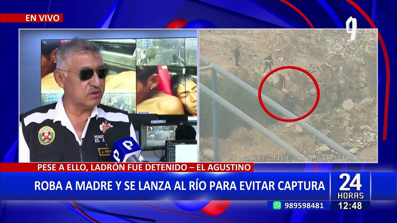 Delincuente roba a madre con su niño en brazos y se lanza al río para evitar captura