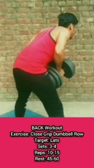 ❌ DUMBBELL CLOSE GRIP ROW ✔️ What's the best exercise for Back? #heermlgangaputra #naturalbodybuilding