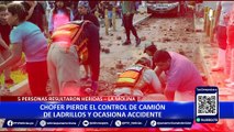 La Molina: tres adultos mayores resultan heridos tras volcadura de camión de ladrillos