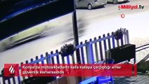 Konya’da motosikletlerin kafa kafaya çarpıştığı anlar güvenlik kamerasında