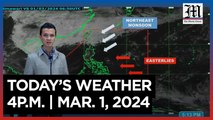 Today's Weather, 4 P.M. | Mar. 1, 2024