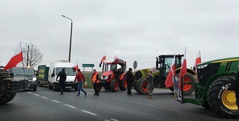 Protesty rolników pod Toruniem