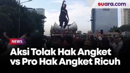 Orator Massa Aksi Tolak Hak Angket di Lempari oleh Massa Pro Hak Angket