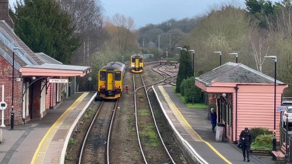 Two trains at Crediton Railway Station video by Alan Quick IMG_6924