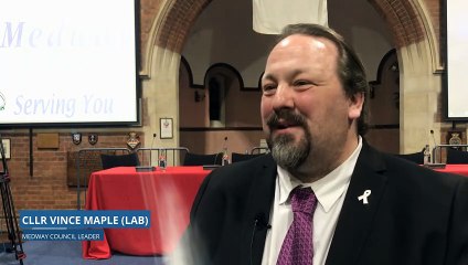 Vince Maple speaking after Medway Council's budget was approved