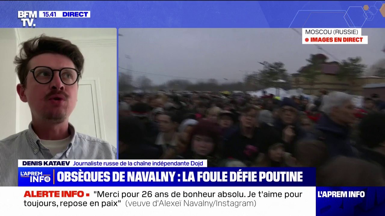 Obsèques d'Alexeï Navalny: "Ils ont fait une cérémonie d'hommage très rapide" selon Denis Kataev, journaliste russe de la chaîne  indépendante Dojd