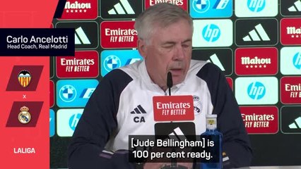 Download Video: Ancelotti provides positive injury update on Jude Bellingham