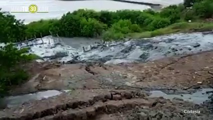 se rompió el talud del volcán de lodo de Arboletes