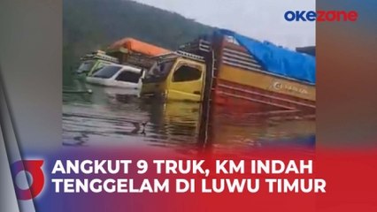 Dihantam Ombak, KM Indah yang Angkut 9 Truk Logistik Tenggelam di Luwu Timur