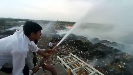 खाना बनाते सिलेंडर की गैस नली में लगी आग, बाडी घाटी का डंपिंग यार्ड धधका