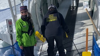 Fiasco unfolds during beginner skier's first-ever magic carpet ride