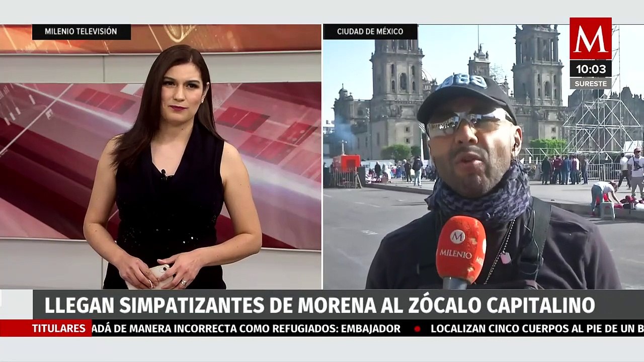 Simpatizantes de Morena comienzan a llegar al Zócalo para arranque de campaña de Claudia Sheinbaum