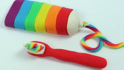Very Satisfying and Relaxing Compilation | How to Make Rainbow Play Doh Toothbrush and Toothpaste _ Fun _ Easy DIY Play Dough Art!