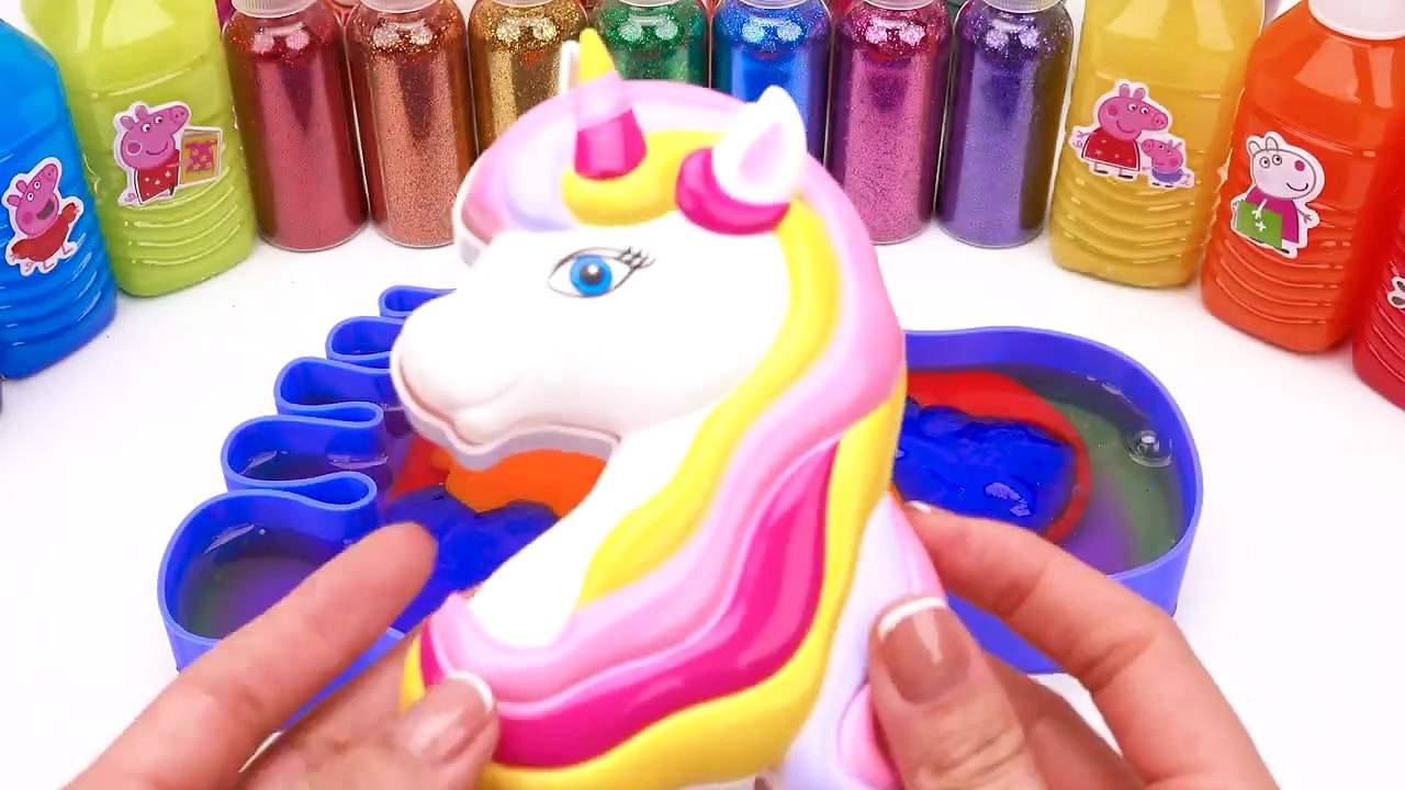 Satisfying Video l How to Makes Rainbow Slime Foot from Mixing Glitter in Bathtub Cutting ASMR