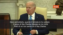 Biden riceve Meloni: Quando ? entrata le ho cantato Georgia on my mind di Ray Charles