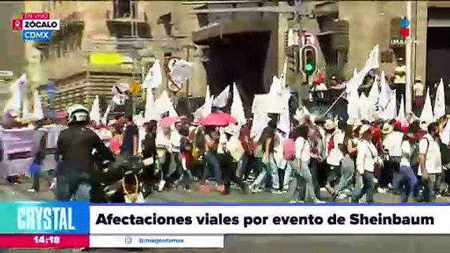 Afectaciones viales en inmediaciones del Zócalo CDMX por arranque de campaña de Sheinbaum