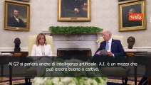 Meloni a Biden: Intelligenza artificiale deve essere incentrata sull'uomo