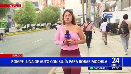 Surco: delincuente aprovecha el tráfico y con bujía intenta robar dentro de camioneta