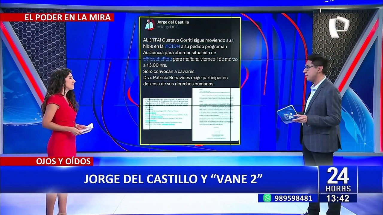 "Vane 2": Presunto alias de Patricia Benavides fue revelado por Jorge del Castillo