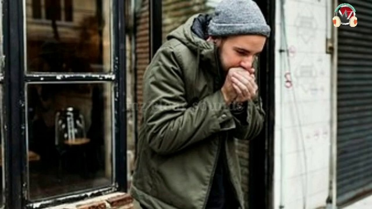man shivering from cold sound no copyright