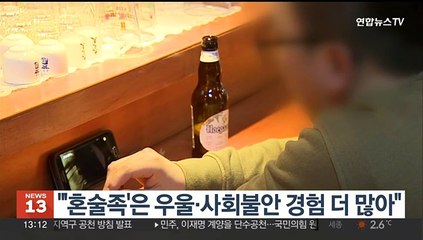 "'혼술족'은 우울·사회불안 경험 더 많아"